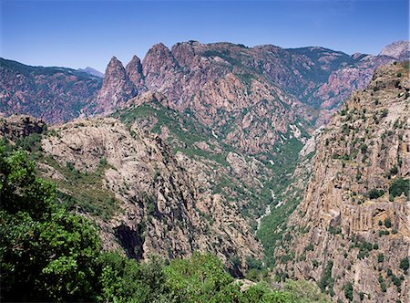 Mountains near Porto, west coast area, Corsica, France, Europe Stock Photo - Rights-Managed, Code: 841-02945180