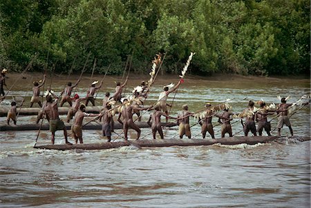 Canoe race, Basiem, Irian Jaya, Indonesia, Southeast Asia, Asia Foto de stock - Direito Controlado, Número: 841-02945428