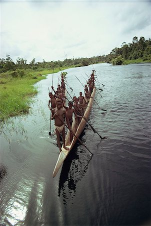 Bagair, canoes, Irian Jaya, Indonesia, Southeast Asia, Asia Foto de stock - Con derechos protegidos, Código: 841-02945429