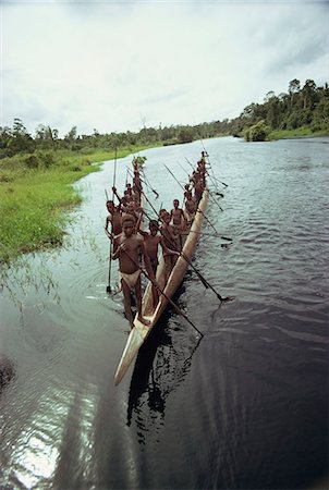 Bagair, canoes, Irian Jaya, Indonesia, Southeast Asia, Asia Foto de stock - Direito Controlado, Número: 841-02945429