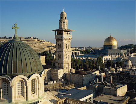 Toits de la vieille ville, tenu du patrimoine de l'humanité, Jérusalem, Israël, Moyen-Orient Photographie de stock - Rights-Managed, Code: 841-02945633