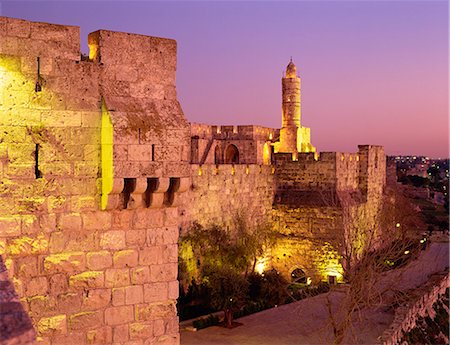 Walls and the Citadel of David in the Old City of Jerusalem, Israel, Middle East Stock Photo - Rights-Managed, Code: 841-02945662