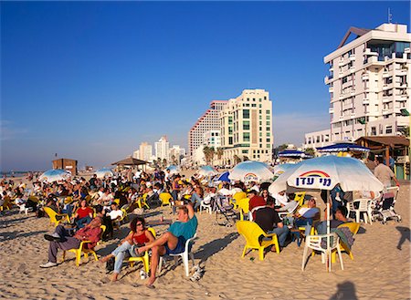 Cafe terrace on the beach, Tel Aviv, Israel, Middle East Stock Photo - Rights-Managed, Code: 841-02945718