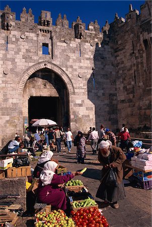 Daily market, Nablus Gate, Old City, Jerusalem, Israel, Middle East Stock Photo - Rights-Managed, Code: 841-02945751