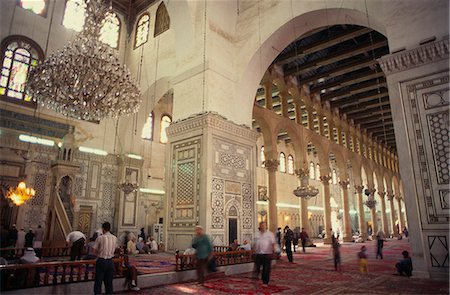 Intérieur de la mosquée, Damas, Syrie, Moyen Orient Omayad (omeyyade) Photographie de stock - Rights-Managed, Code: 841-02945826