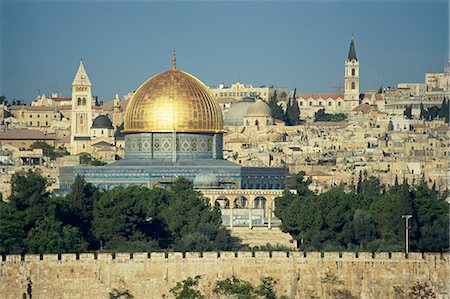 Dome of the Rock and Temple Mount from Mount of Olives, UNESCO World Heritage Site, Jerusalem, Israel, Middle East Foto de stock - Direito Controlado, Número: 841-02945866