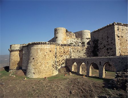 simsearch:841-02707176,k - Château des croisés au Crac des Chevaliers, patrimoine mondial de l'UNESCO, la Syrie, Moyen-Orient Photographie de stock - Rights-Managed, Code: 841-02945873