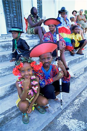 Des gens habillés pour le défilé de carnaval, Guadeloupe, Antilles, Caraïbes, Amérique centrale Photographie de stock - Rights-Managed, Code: 841-02945919