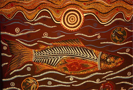 Painting from the Dreamtime, Aboriginal art, Australia, Pacific Stock Photo - Rights-Managed, Code: 841-02945988