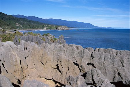 punakaiki rocks - Pancake rocks, Punakaiki, côte ouest, île du Sud, Nouvelle-Zélande, Pacifique Photographie de stock - Rights-Managed, Code: 841-02945995