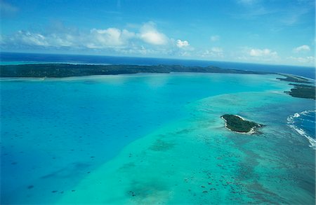 Aerial of atoll and reefs, Aitutaki, Cook Islands, Pacific Islands, Pacific Stock Photo - Rights-Managed, Code: 841-02945999