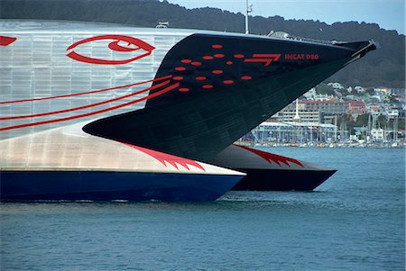 New Top Cat, catamaran ferry, Wellington, North Island, New Zealand, Pacific Foto de stock - Con derechos protegidos, Código: 841-02946006