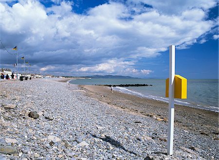 Bray beach and lifebuoy, Bray, Co. Dublin, Eire (Republic of Ireland), Europe Stock Photo - Rights-Managed, Code: 841-02946172