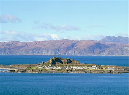 Easdale Island from Bar Mor, old slate quarrying village separated from Seil Island by the Sound of Easdale, with Mull beyond, Seil Island, Argyll and Bute, Scotland, United Kingdom, Europe Stock Photo - Rights-Managed, Code: 841-02946188