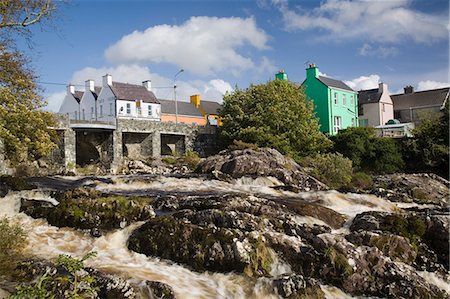 Sneem River below road bridge in village on Ring of Kerry tourist route, Sneem, Iveragh Peninsula, County Kerry, Munster, Republic of Ireland, Europe Stock Photo - Rights-Managed, Code: 841-02946280