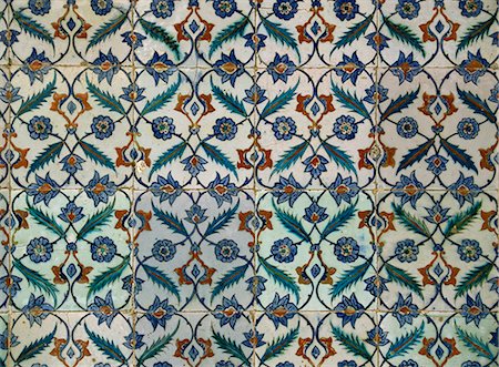 Detail of tiles in the Harem, Topkapi Palace, Istanbul, Turkey, Europe Foto de stock - Con derechos protegidos, Código: 841-02946481