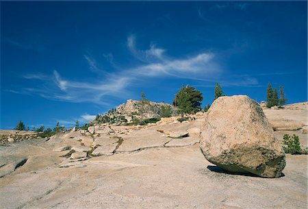 Boulder on rocky arid landscape in the Tioga Pass area of Nevada, United States of America, North America Stock Photo - Rights-Managed, Code: 841-02946758
