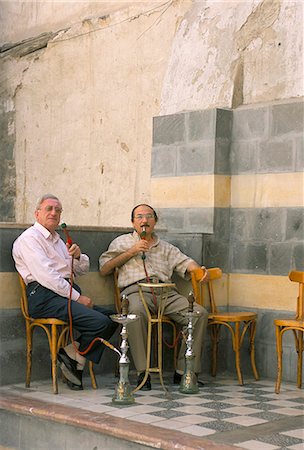 Smoking water pipes, Damascus, Syria, Middle East Fotografie stock - Rights-Managed, Codice: 841-02946883