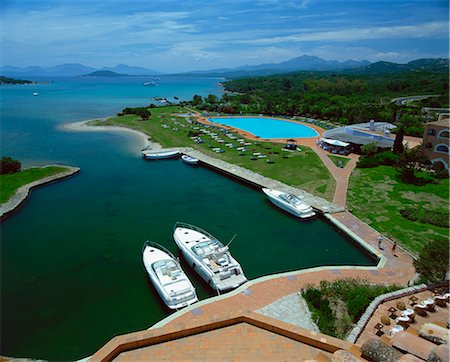 Vue depuis l'hôtel Cala di Volpe, Porto Cervo, Costa Smeralda, Sardaigne, Italie, Méditerranée, Europe Photographie de stock - Rights-Managed, Code: 841-02947023