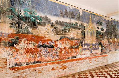 simsearch:841-02901944,k - Mural in the Royal Palace Complex, Phnom Penh, Cambodia, Indochina, Southeast Asia, Asia Foto de stock - Con derechos protegidos, Código: 841-02947394