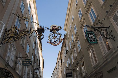 salzburg - Signs in Getreidegasse the main shopping streeet, Salzburg, Austria, Europe Stock Photo - Rights-Managed, Code: 841-02947498