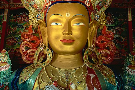 Statue de Maitreya (le Bouddha de l'avenir), Tikse Gompa, Ladakh, Inde, Asie Photographie de stock - Rights-Managed, Code: 841-02943764