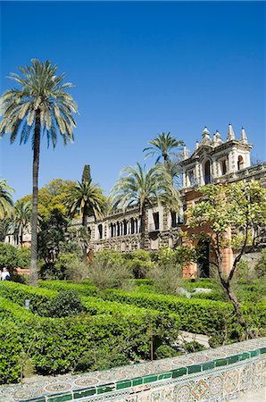 real alcazar - The gardens of the Real Alcazar, UNESCO World Heritage Site, Santa Cruz district, Seville, Andalusia (Andalucia), Spain, Europe Stock Photo - Rights-Managed, Code: 841-02994010