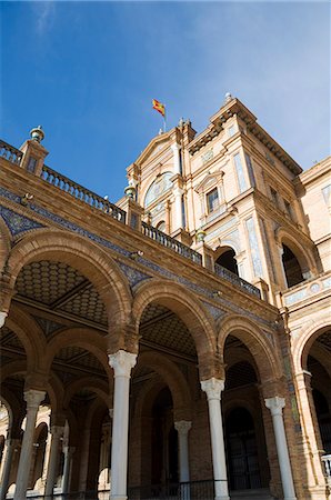 parque de maria luisa - Plaza de Espana erected for the 1929 Exposition, Parque Maria Luisa, Seville, Andalusia, Spain, Europe Fotografie stock - Rights-Managed, Codice: 841-02994037