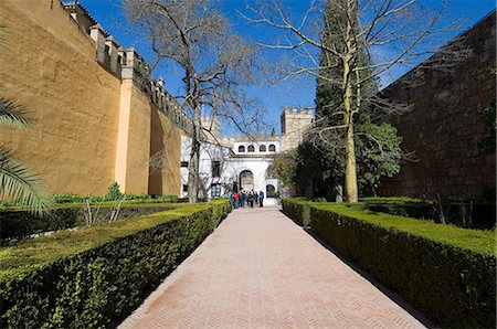 real alcazar - Patio del Leon, Real Alcazar, Santa Cruz district, Seville, Andalusia (Andalucia), Spain, Europe Stock Photo - Rights-Managed, Code: 841-02994236