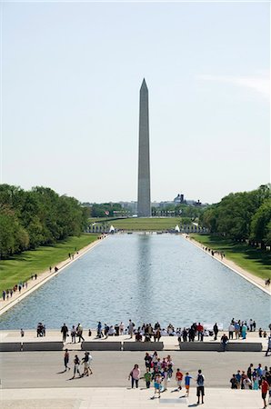 Washington Monument from the Lincoln Memorial, Washington D.C. (District of Columbia), United States of America, North America Foto de stock - Con derechos protegidos, Código: 841-02994539