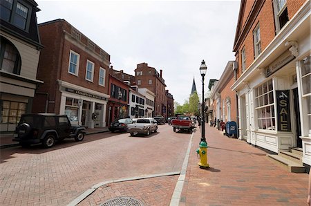 Main Street, Annapolis, Maryland, United States of America, North America Foto de stock - Direito Controlado, Número: 841-02994673