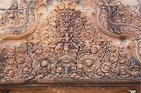 Banteay Srei Hindu temple, near Angkor, UNESCO World Heritage Site, Siem Reap, Cambodia, Indochina, Southeast Asia, Asia Foto de stock - Con derechos protegidos, Código: 841-02990556