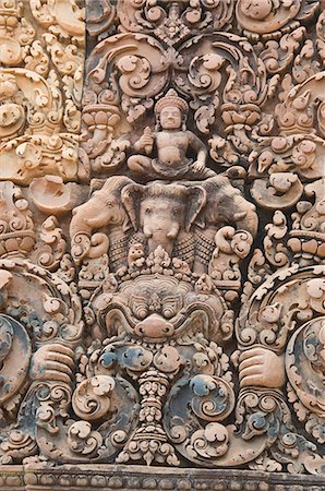 Banteay Srei Hindu temple, near Angkor, UNESCO World Heritage Site, Siem Reap, Cambodia, Indochina, Southeast Asia, Asia Foto de stock - Con derechos protegidos, Código: 841-02990557