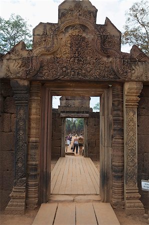 Banteay Srei Hindu-Tempel in der Nähe von Angkor, UNESCO Weltkulturerbe, Siem Reap, Kambodscha, Indochina, Südostasien, Asien Stockbilder - Lizenzpflichtiges, Bildnummer: 841-02990550