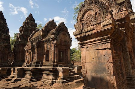 Banteay Srei Hindu-Tempel in der Nähe von Angkor, UNESCO Weltkulturerbe, Siem Reap, Kambodscha, Indochina, Südostasien, Asien Stockbilder - Lizenzpflichtiges, Bildnummer: 841-02990561