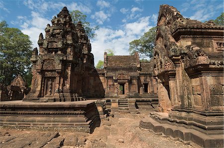 Banteay Srei Hindu temple, near Angkor, UNESCO World Heritage Site, Siem Reap, Cambodia, Indochina, Southeast Asia, Asia Foto de stock - Con derechos protegidos, Código: 841-02990562