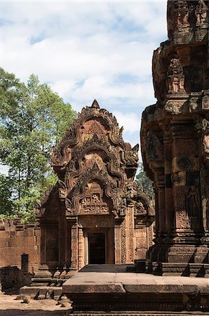 Banteay Srei Hindu-Tempel in der Nähe von Angkor, UNESCO Weltkulturerbe, Siem Reap, Kambodscha, Indochina, Südostasien, Asien Stockbilder - Lizenzpflichtiges, Bildnummer: 841-02990580