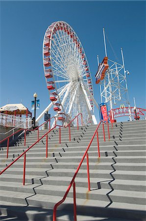 sunny chicago - Ferris Wheel at Navy Pier, Chicago, Illinois, United States of America, North America Stock Photo - Rights-Managed, Code: 841-02990812