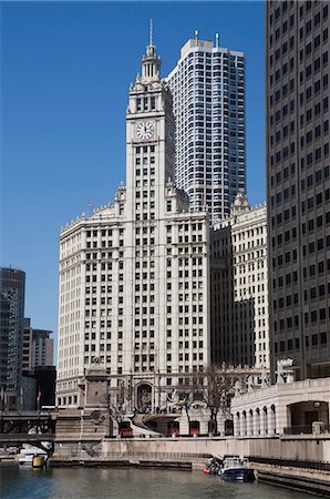 La Wrigley Building, Chicago, Illinois, États-Unis d'Amérique, North America Photographie de stock - Rights-Managed, Code: 841-02990906