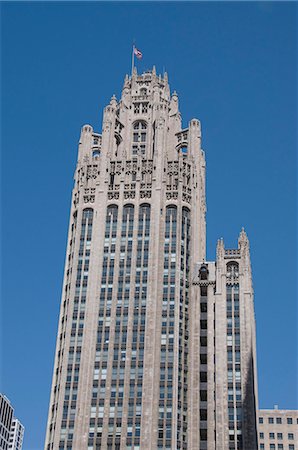 The Tribune Tower Building, Chicago, Illinois, United States of America, North America Foto de stock - Con derechos protegidos, Código: 841-02990907