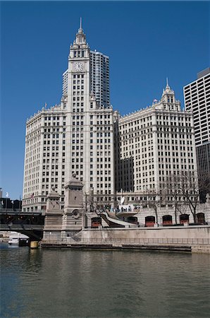 edificio wrigley - The Wrigley Building, Chicago, Illinois, United States of America, North America Foto de stock - Con derechos protegidos, Código: 841-02990944