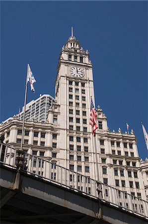 edificio wrigley - The Wrigley Building, Chicago, Illinois, United States of America, North America Foto de stock - Con derechos protegidos, Código: 841-02990946
