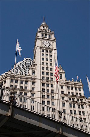 La Wrigley Building, Chicago, Illinois, États-Unis d'Amérique, North America Photographie de stock - Rights-Managed, Code: 841-02990946