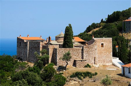 skopelos island - Monastery Agia Varvara, Skopelos, Sporades Islands, Greek Islands, Greece, Europe Fotografie stock - Rights-Managed, Codice: 841-02991186