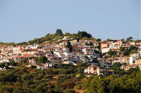 skopelos island - Hill town of Glossa, Skopelos, Sporades Islands, Greek Islands, Greece, Europe Fotografie stock - Rights-Managed, Codice: 841-02991244