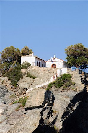 skopelos island - Church of Agios Ioannis, used in the film Mamma Mia for the wedding scene, Skopelos, Sporades Islands, Greek Islands, Greece, Europe Fotografie stock - Rights-Managed, Codice: 841-02991241