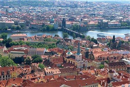 prague bridge - Charles Bridge from the Little Quarter, Prague, Czech Republic, Europe Stock Photo - Rights-Managed, Code: 841-02991410