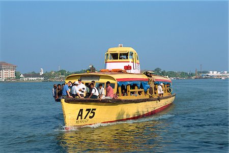 Ferry boats, Cochin harbour, Kerala state, India, Asia Fotografie stock - Rights-Managed, Codice: 841-02991522