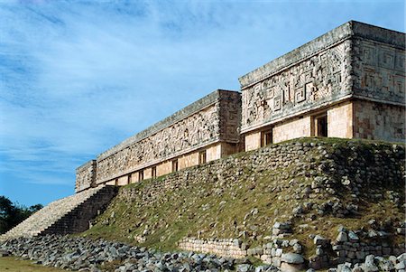simsearch:841-02924453,k - Governors Palace at Mayan site, Uxmal, UNESCO World Heritage Site, Yucatan, Mexico, North America Foto de stock - Direito Controlado, Número: 841-02991656