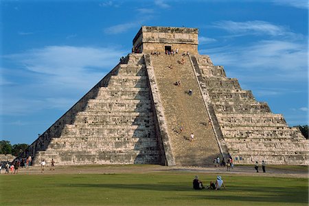 El Castillo, pyramide dédiée au Dieu Kukulcan, Chichen Itza, patrimoine mondial de l'UNESCO, Yucatan, Mexique, Amérique du Nord Photographie de stock - Rights-Managed, Code: 841-02991657